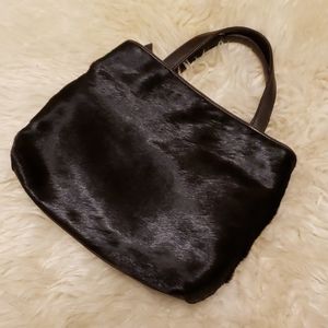 Vintage Banana Republic Cow Hide with Fur Bag